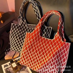 新型欧米風女性ショルダーバッグバケツバッグ大容量ニットバッグ