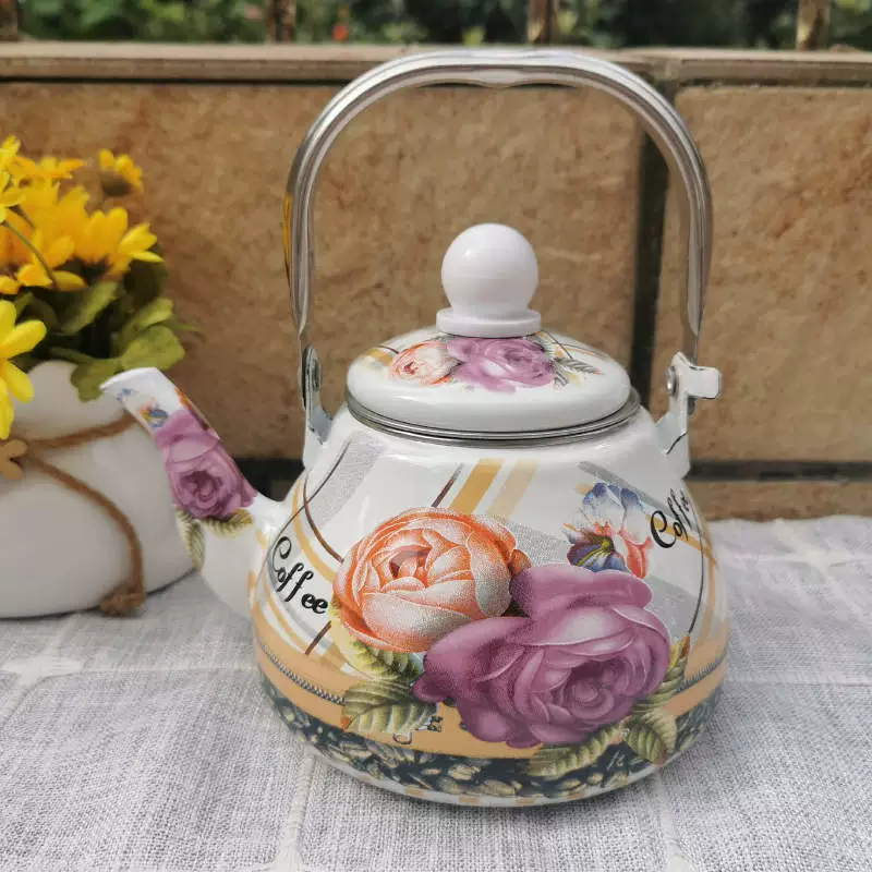 Teapot, small enamel, universal electromagnetic sticker