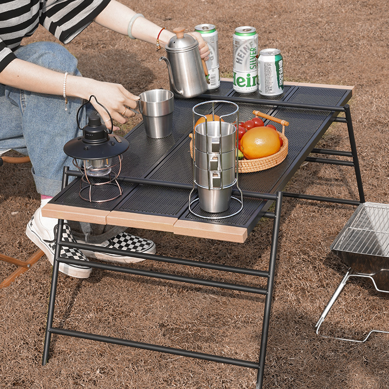 户外露营野营烧烤桌 可拼接野餐桌多功能折叠桌自驾游便携铁网桌