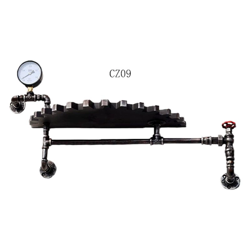 Кованая стойка барная стена декоративная настенная современная минималистская водопроводная перегородка стена железная деревянная стойка для хранения зубчатых колес