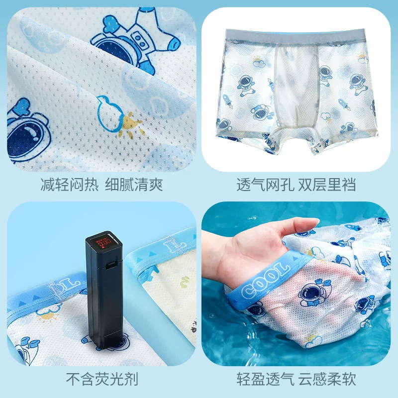 Le Pan Summer Thin Silk Underwear for Boys - Antibacterial, Breathable Kids' Pants for Teens aged 6-18