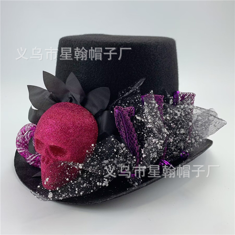 Estrellas americanas y rayas cinta vintage alto sombrero mago etapa rendimiento Festival fieltro paño recto sombrero alto