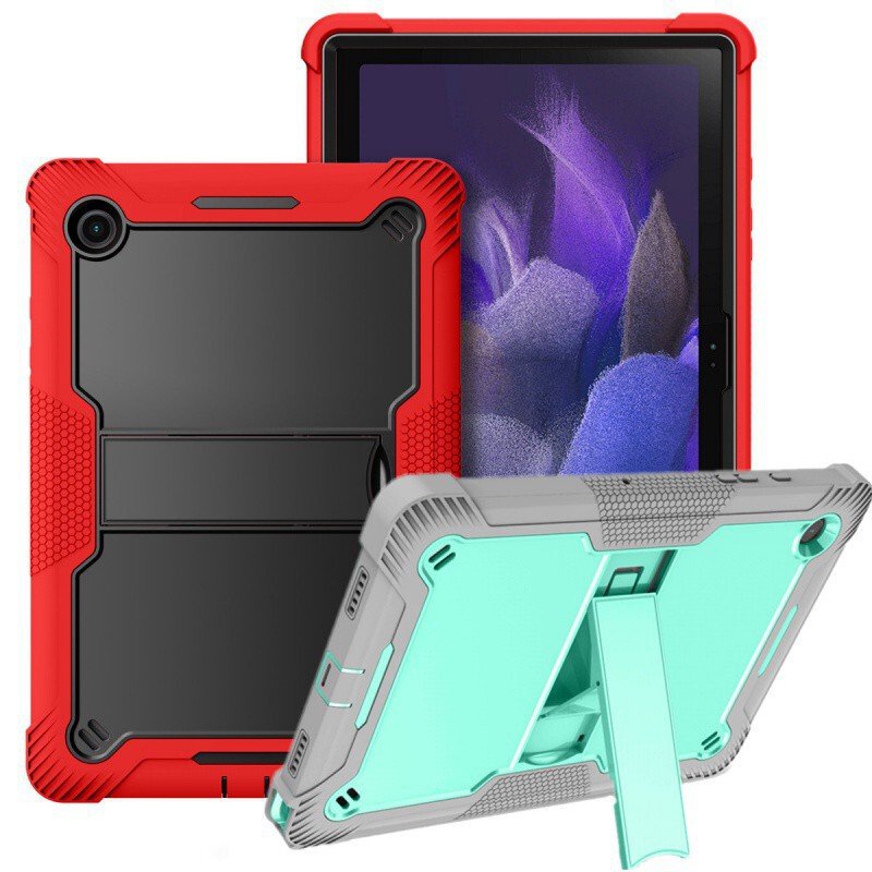 Applicable to Samsung Tab A8 10.5 protective case iPad leather case S7/S8 three-proof all-inclusive bracket anti-silicone contrast color
