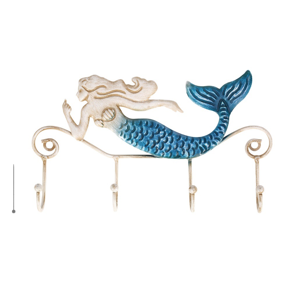 Cross-Border Pared cocina y baño gancho Americano Nórdico animal pintado artesanías de hierro gancho decorativo gato Marino