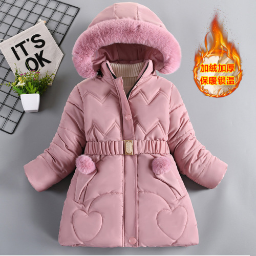 Women's Long-Sleeve Fleece-Padded Cotton Coat with Warm Insulation, Trendy and Stylish, for Girls, Fashionable and Overseas Trade Exclusive