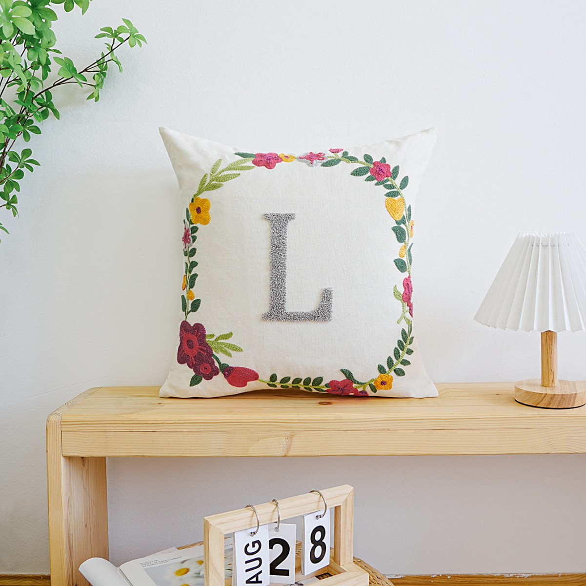 Letras transfronterizas personalizadas toallas bordadas almohada cubierta de sofá sala de estar almohada cubierta de respaldo cubierta de alta calidad sin núcleo