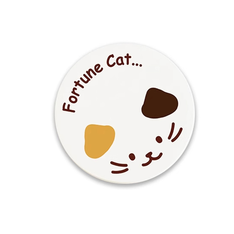 Posavasos de café de oficina de dibujos animados, posavasos de escritorio, posavasos de agua redondos, almohadillas absorbentes de agua de barro de diatomeas, encimera de secado rápido