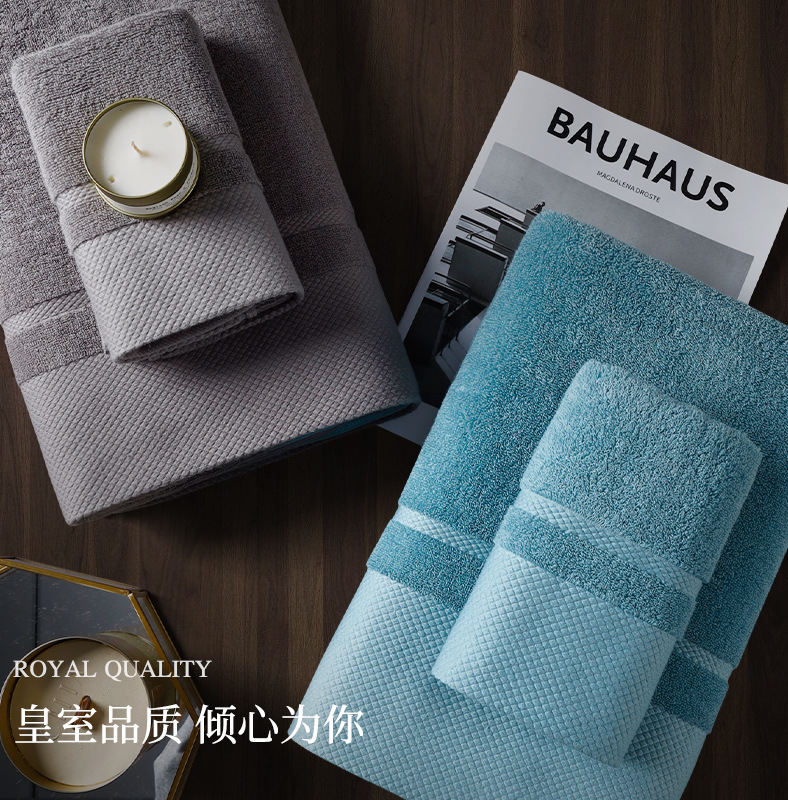 B4DR Wholesale Five-Star Hotel Towel Set of Three Pieces - Pure Cotton, Unisex, Household Use, Highly Absorbent, Hotel-Specific