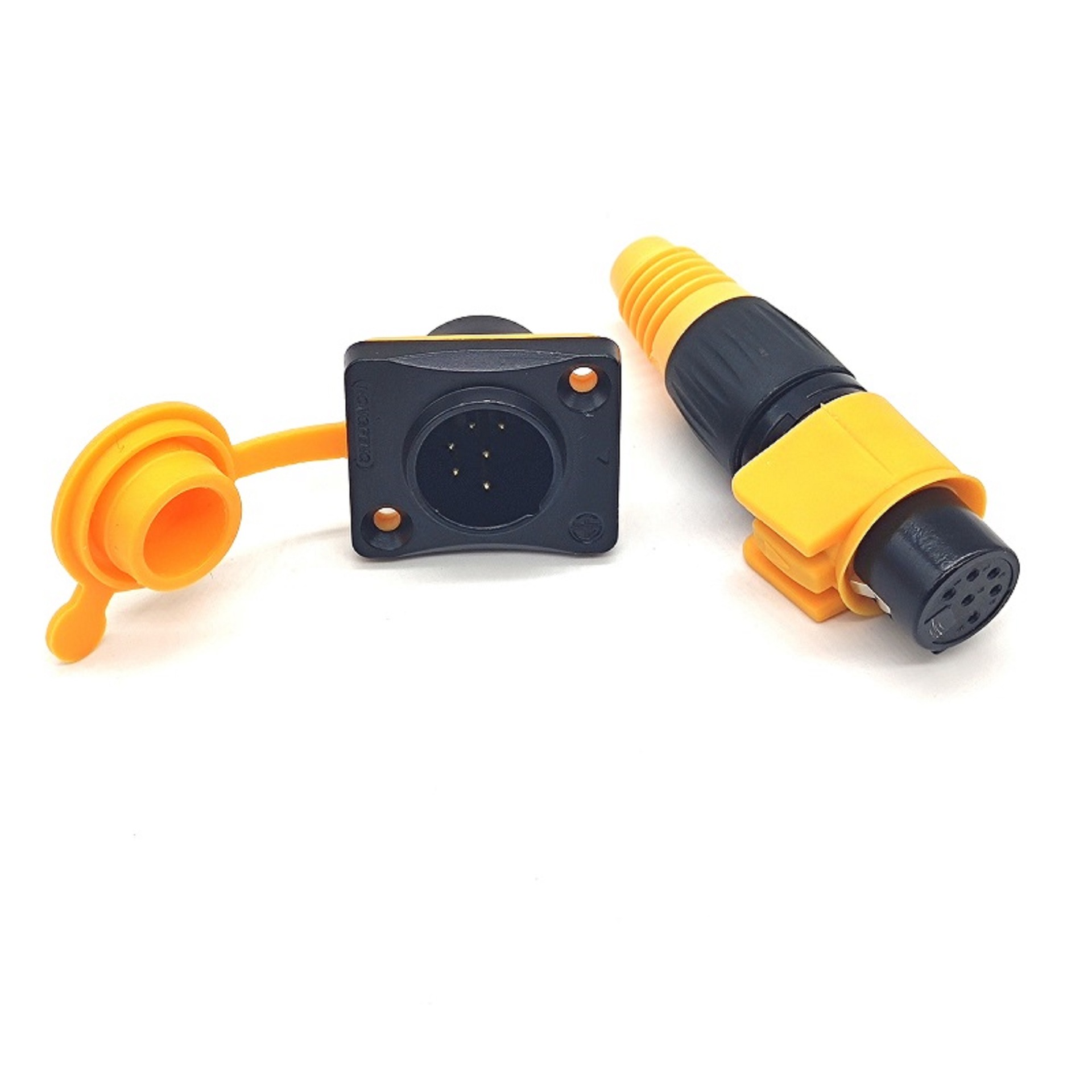 户外防水IP65重型6针Cannon XLR连接器 面板式6芯卡侬头 公母一套