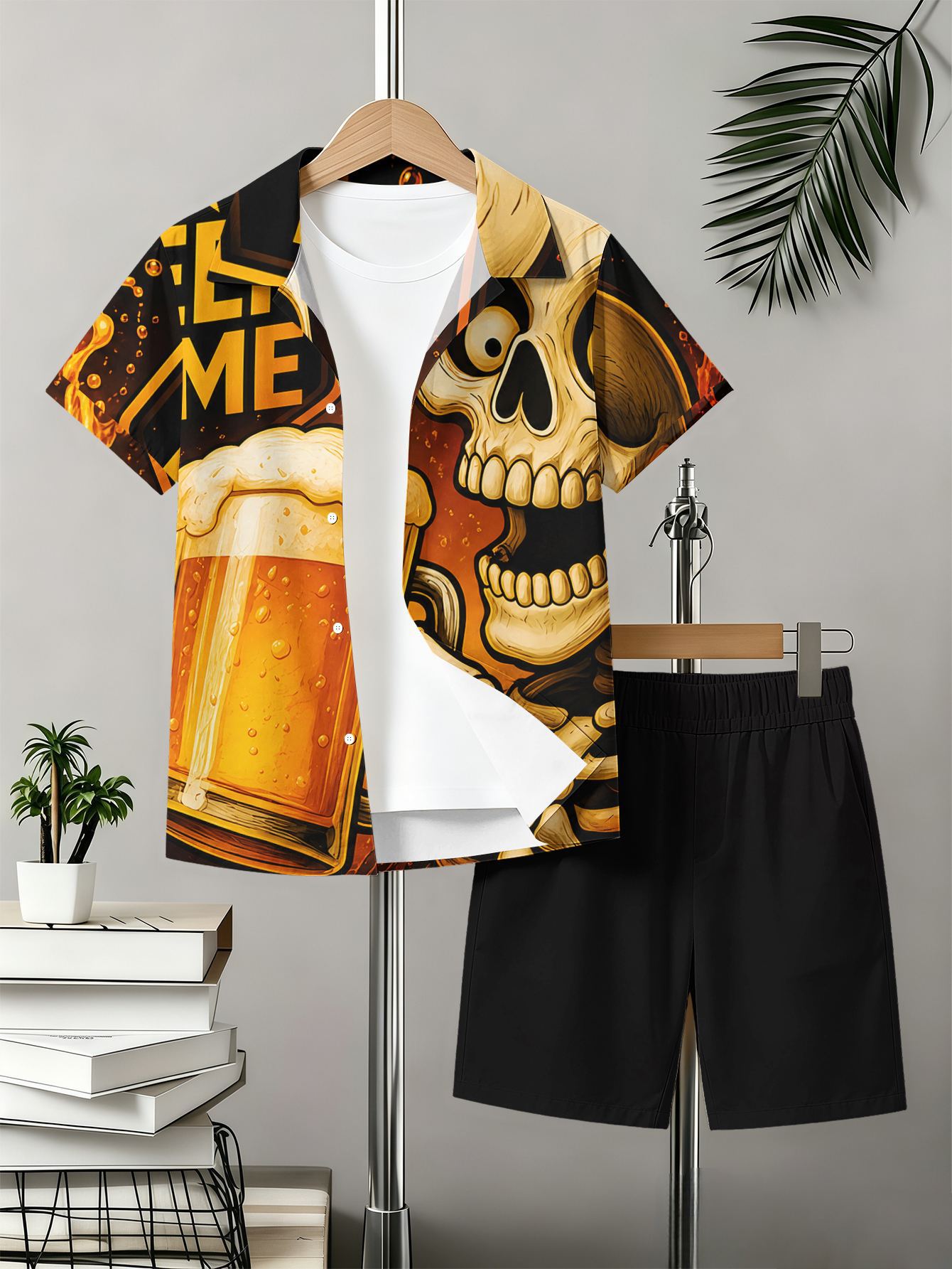 Boys Shirt And Shorts Set With 3d Pattern For Summer Style_voghion.com