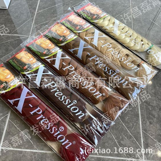 Transfronterizos directos de alta temperatura fibra de fibra química gran trenza 165g presión jumbo trenzas cabello