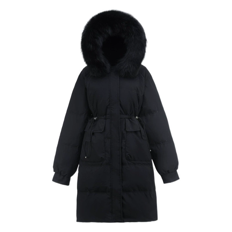 Новая зимняя одежда 2025 года, пуховик в корейском стиле, большие размеры, очень большой размер 100kg (XL), приталенный, удлиненный, с эффектом утягивания талии, 218