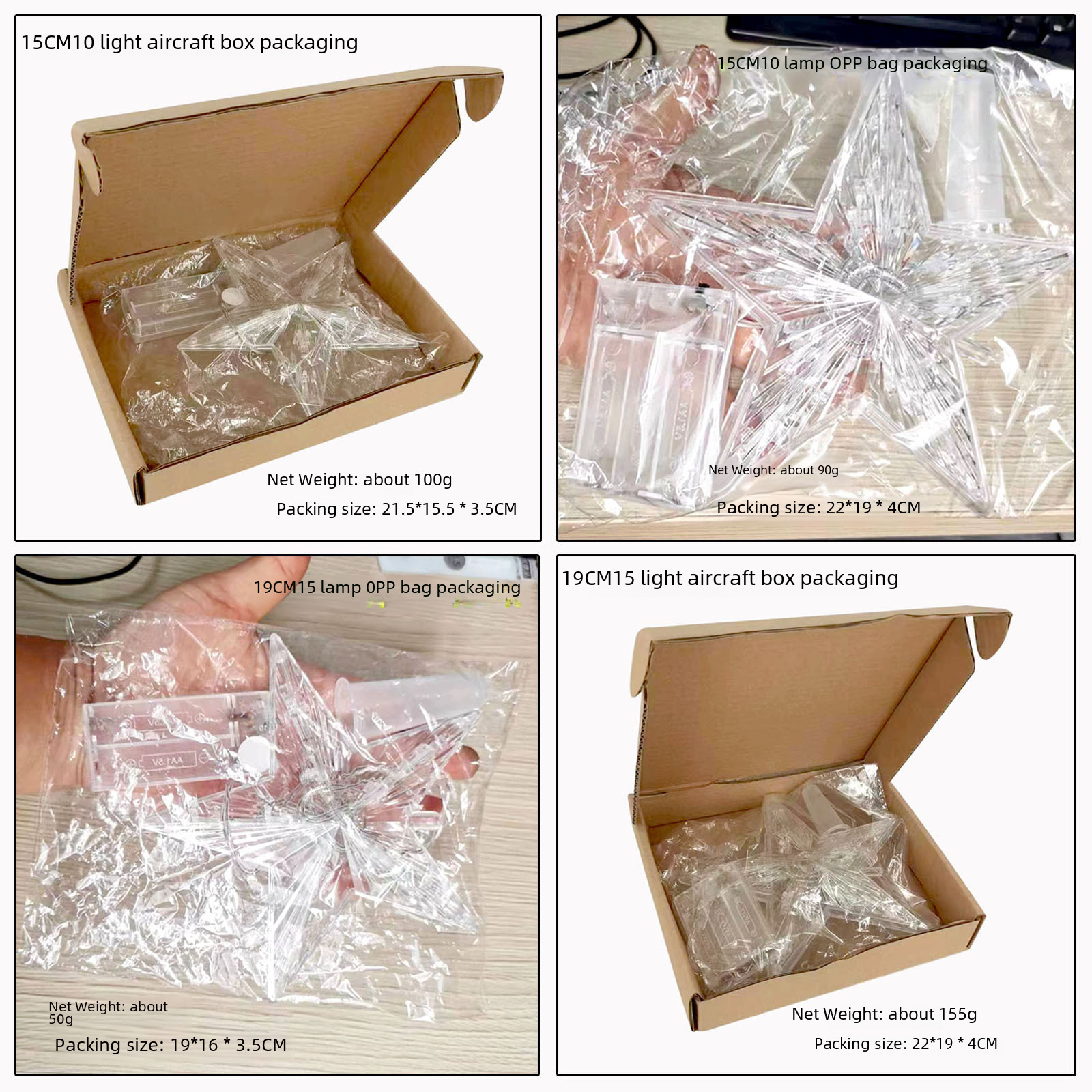 Spot Christmas decoration LED lights transparent tree top star battery lights five-pointed star Christmas decoration props_voghion.com