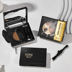 Ouqianya two-color mist air-cushion eyebrow cream, delicate and natural three-dimensional eyebrow powder, waterproof and sweat-proof, long-lasting, bare-faced mommy look