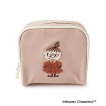 日本新款姆明亞美化妝包卡通可愛刺綉帆布小方包耳機收納包零錢包