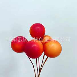 现货供应 仿真小浆果黄色 仿真泡沫水果 樱桃 感恩节丰收节配件