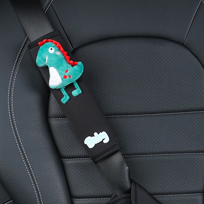 Seat belt shoulder pad, Qìchē Child Car - child-shoulderneck-pad-single-black-dinosaur