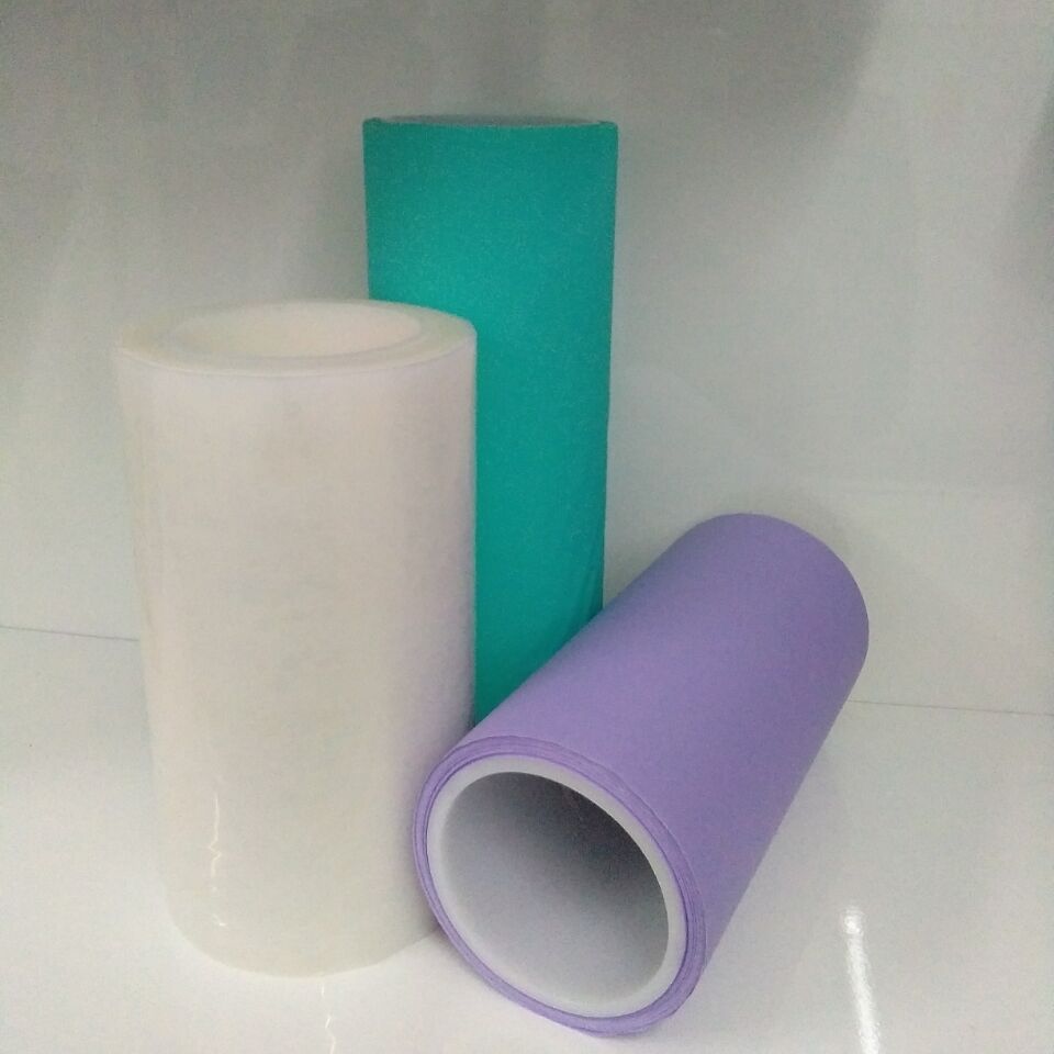 6.5c乳白PE离型膜防粘膜 蓝色单面硅油膜 背胶轻剥离