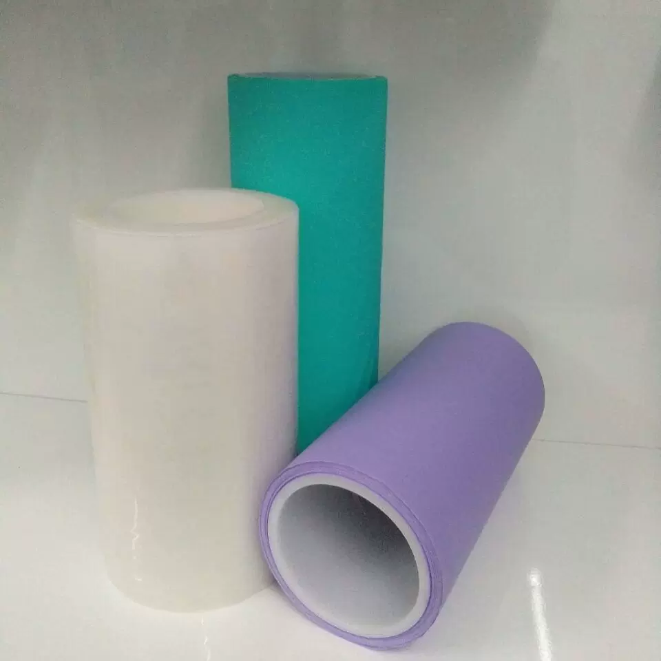 6.5c乳白PE离型膜防粘膜 蓝色单面硅油膜 背胶轻剥离