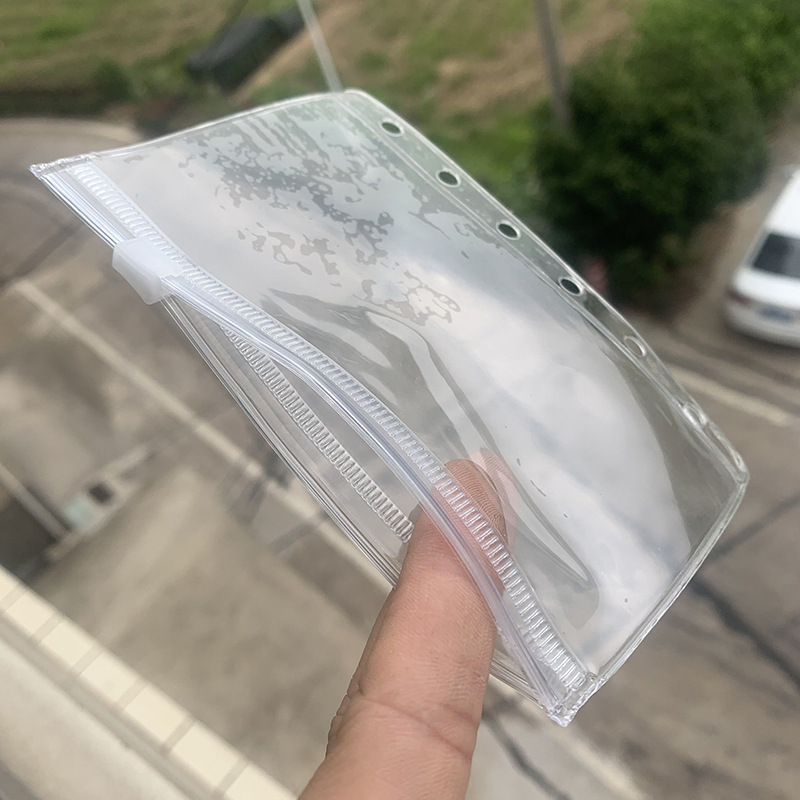 Transparent PVC zipper label bag A4 binder insert file bag A5A6A7 bill card set B5 storage bag Transparent PVC zipper label bag A4 binder insert file bag A5A6A7 bill card set B5 storage bag