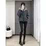 加厚显瘦横条纹连帽上衣