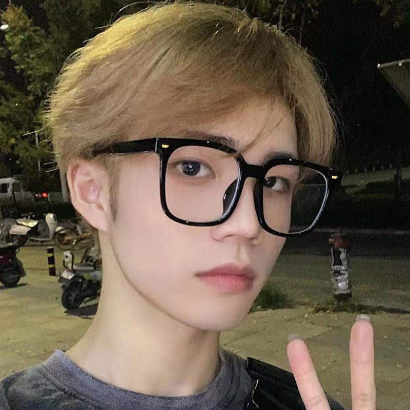 Korean Style Large Frame Myopia Adjustable Power Retro Cyber Celebrity Black Frame Oversized Glasses Square Round Face Plain Decorative Mirror for Women Korean Style Large Frame Myopia Adjustable Power Retro Cyber Celebrity Black Frame Oversized Glasses Square Round Face Plain Decorative Mirror for Women