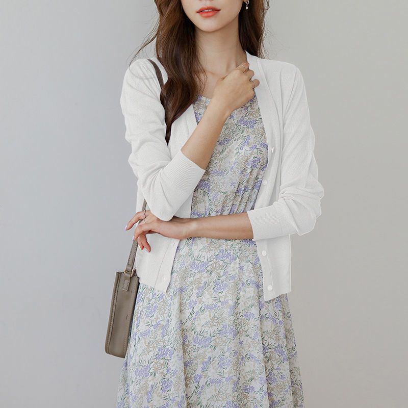 Ice Silk Knitwear Women's Cardigan Summer Air-conditioning Shirt New Style Shawl Outer Jacket Thin Coat