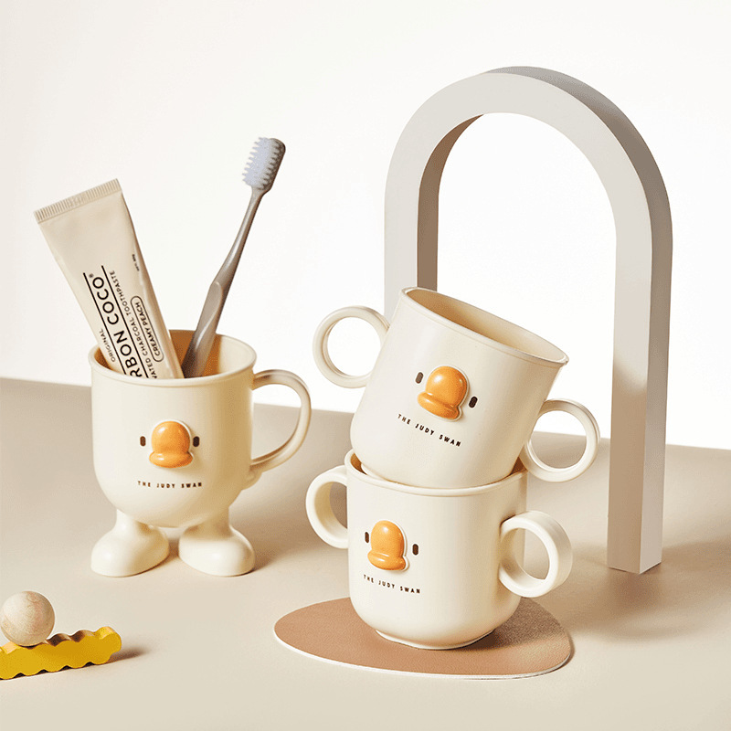 Cute Childrens Cartoon Toothbrush Cup With Handle For Home_voghion.com