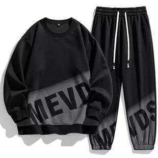 Casual Sports suit Men's Autumn Fashion Brand Handsome Collocation Clothes Boys Cool Handsome Fashion Spring and Autumn Sweatshirt Men's Clothing