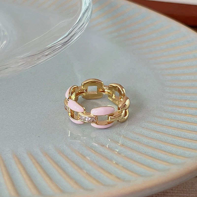 9g Weight Zircon Inlay Material Rings Classification Simple Style Heart Shape Copper Inlay Zircon Rings