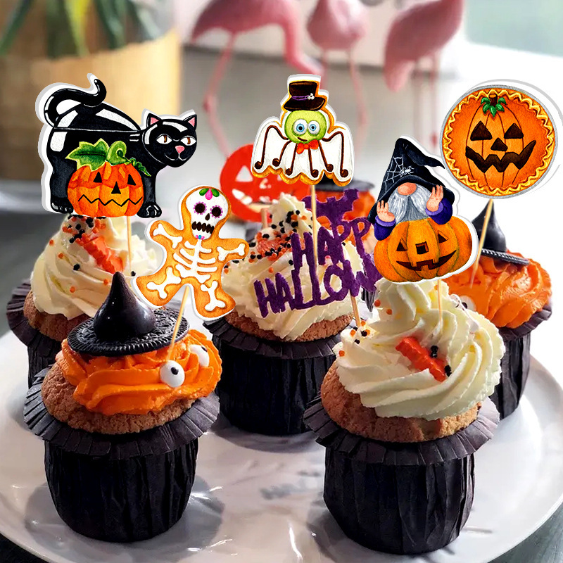 国境を越えた新型ハロウィーン装飾カボチャ幽霊ケーキセット鬼節パーティー用品ハロウィーン旗|undefined