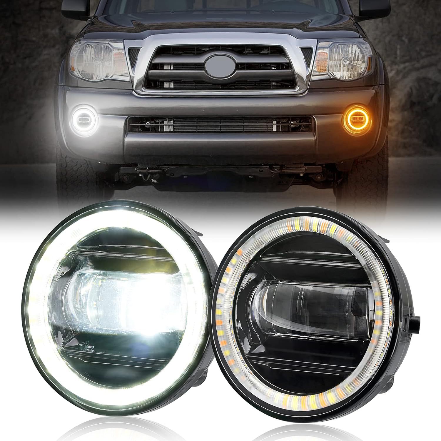 For 2005-2011 tacoma Tutu Daytime Running Turn Signal Car Lights Modified LED Fog Lights