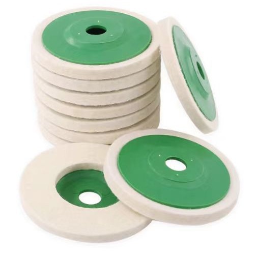 3寸/4寸100带盖羊毛轮镜面抛光轮不锈钢木材家具抛光盘石材打蜡抛