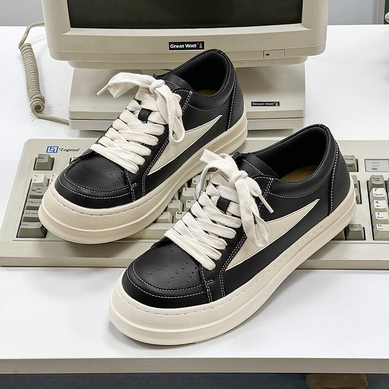 Chaussures décontractées de style triangle inversé, polyvalentes, style skate, sport, américaines, streetwear, plateforme, rétro, pour hommes_voghion.com