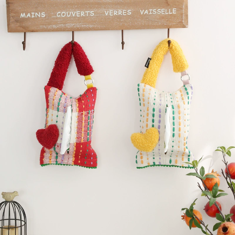 Design love color line paper bag bedroom living room tissue packaging car hanging tissue box factory