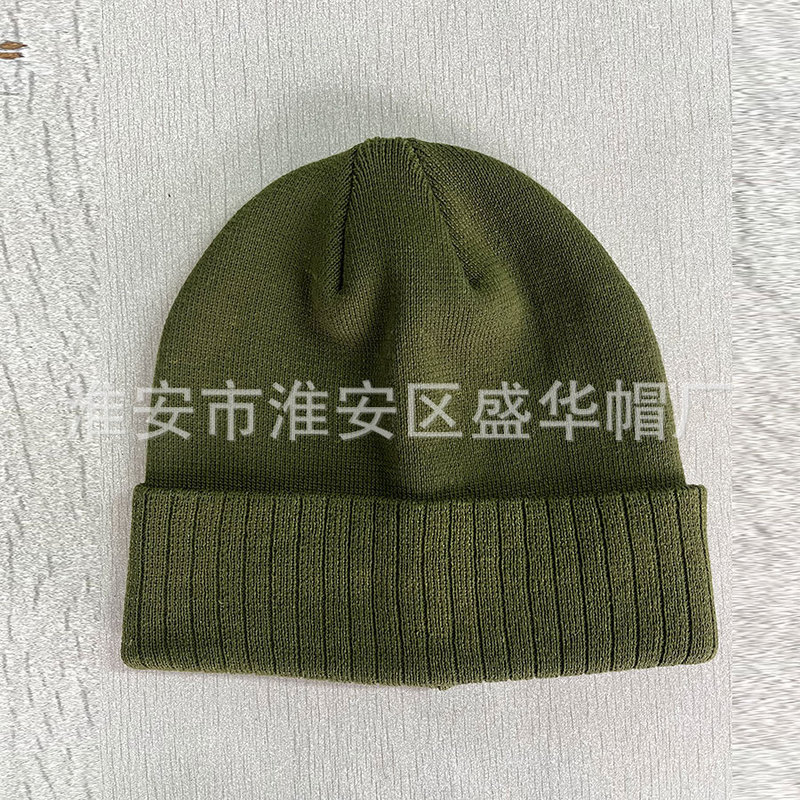 Merino Wool Knitted Hat Embroidered Hat Winter Warm Hat Men's and Women's Cold Hat Wool Hat