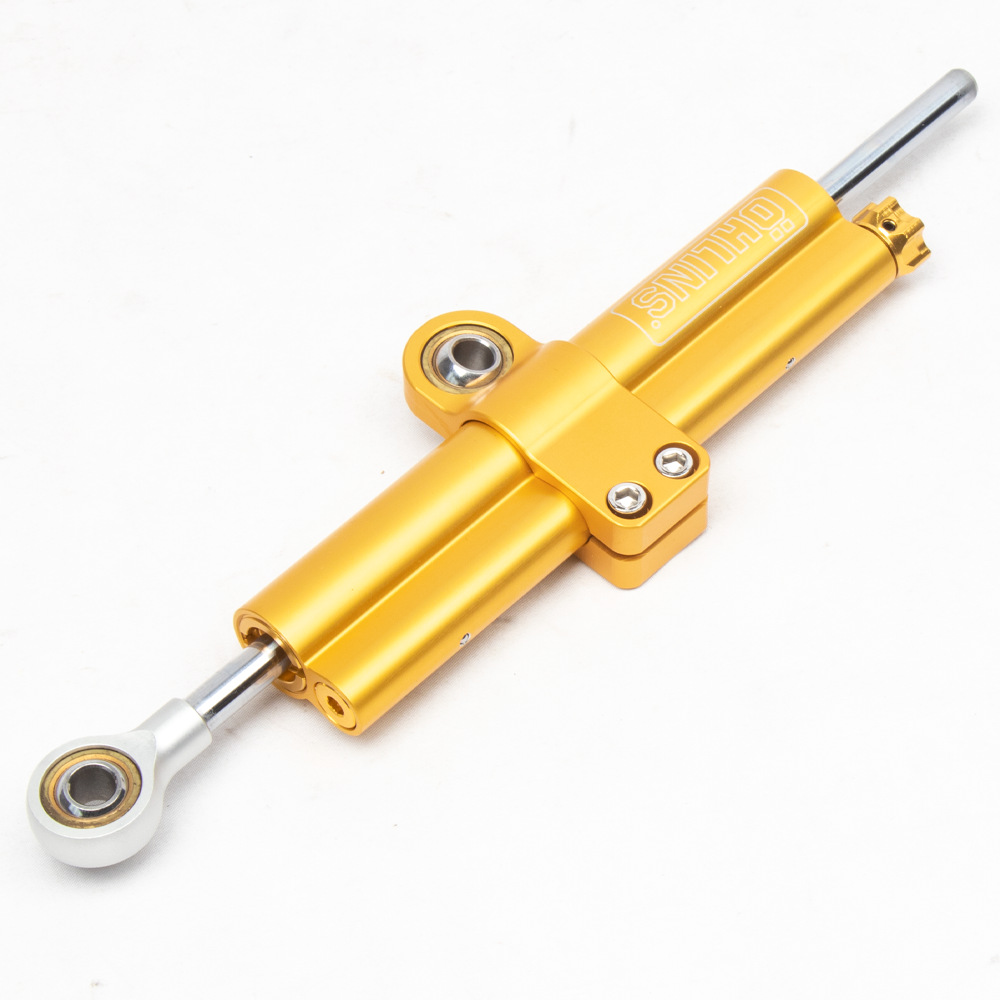 Manillar de la motocicleta accesorios de titanio regla amortiguador universal dirección amortiguador estabilizador de dirección doble tubo corto amortiguador