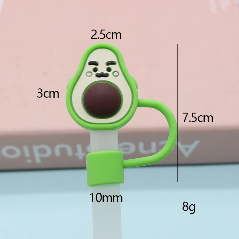 Nueva tapa de pajita de silicona 8-10mm linda muñeca de flores tapa a prueba de polvo se puede reciclar cubierta de pajita transfronteriza