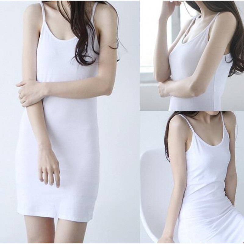 Cotton Affordable New Women's Fashion Foreign Trade Mid-Length Camisole Base Dress Sexy Slim-Fit Versatile Base Shirt Cotton Affordable New Women's Fashion Foreign Trade Mid-Length Camisole Base Dress Sexy Slim-Fit Versatile Base Shirt