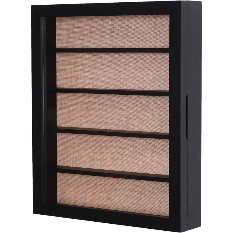 Five-layer wooden flip-top dustproof display box for blind box figurines, dinosaur models, wall-mounted collection storage shadow box Five-layer wooden flip-top dustproof display box for blind box figurines, dinosaur models, wall-mounted collection storage shadow box