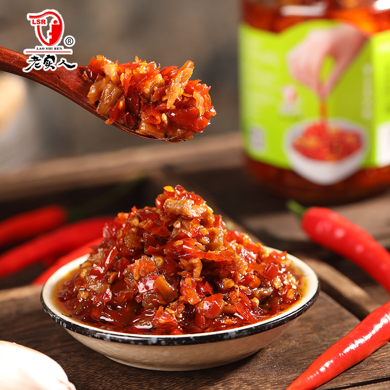 Jiangxi Fengcheng Honest People Chili Sauce Super Hot Beauty Pepper, Rice-Heating Garlic Fragrant Spicy Noodles with Diced Chili Sauce 268g*4 Bottles