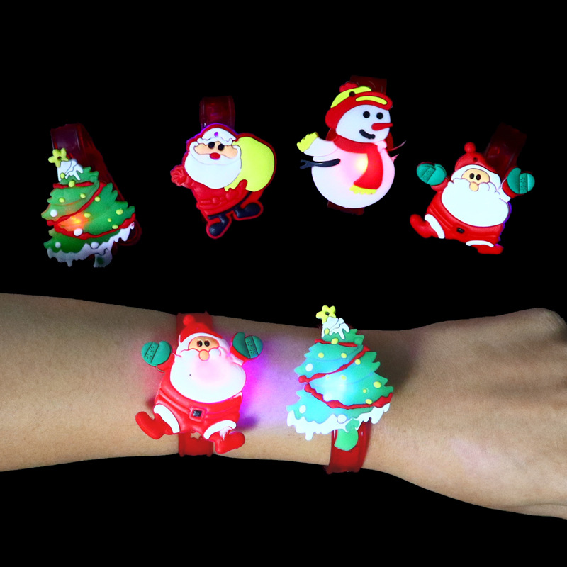 Regalos de Navidad brillante collar Santa Claus pulsera juguetes para niños regalos de vacaciones para estudiantes niños