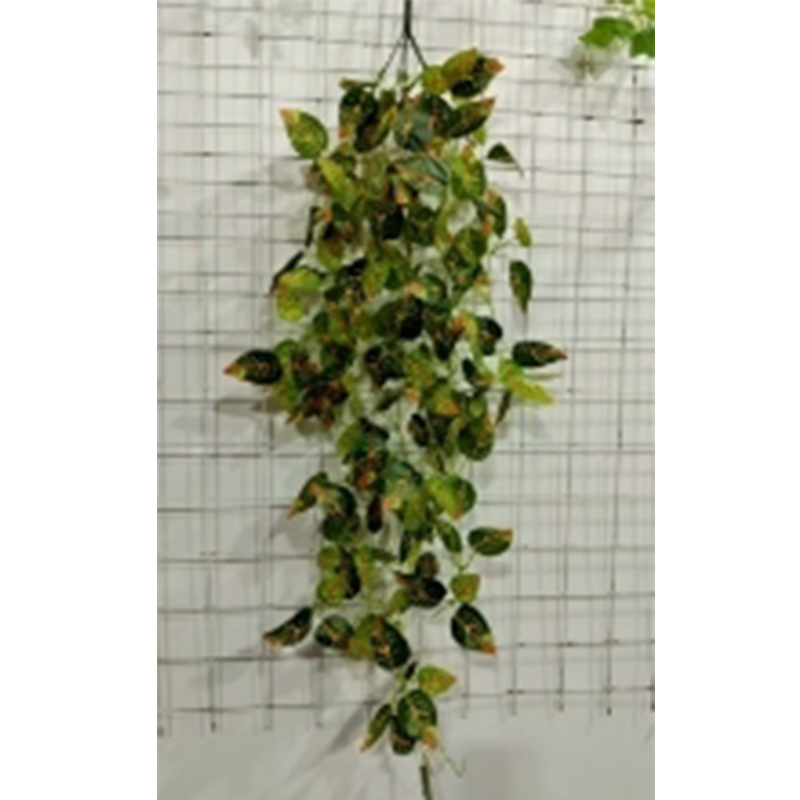5 horquilla colgante de pegamento colgante de pared de plantas de simulación 7 horquilla pequeño haz de papas verdes hojas de papas decoración de pared interior colgante verde falsa
