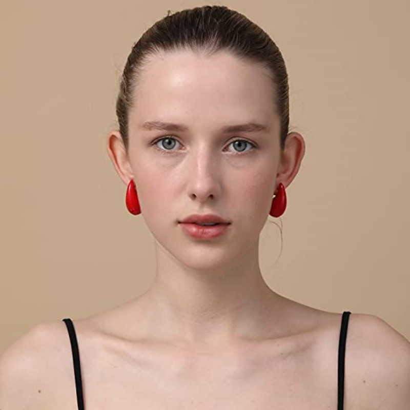 1 Paire Style Simple Les Gouttelettes D'eau Acier Inoxydable Boucles D'oreilles display picture 2