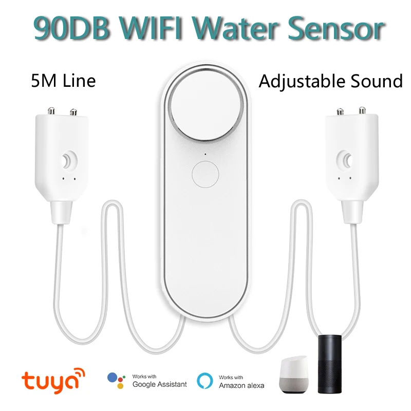 5m dual cable detection line Tuya WiFi water immersion sensor water…
