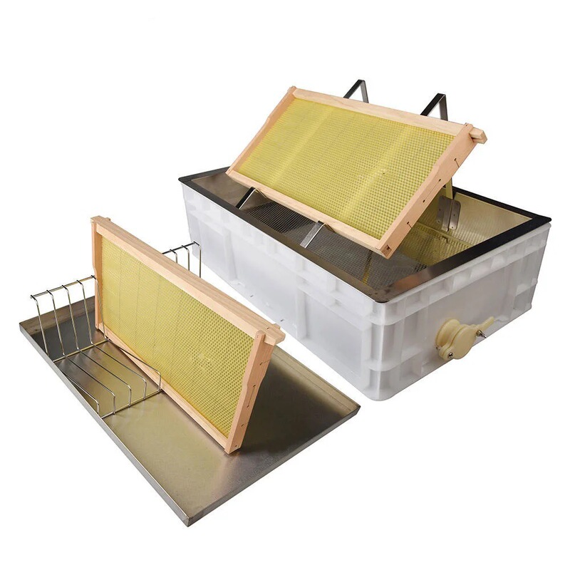 Cross-border hot beekeeping stainless steel cut honey deep dish cut honey 3 pieces suit storage box flow honey bucket box suit