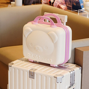 14 inch PP hand luggage 3D cartoon bear cosmetic box gift box portable hanging password box gift box