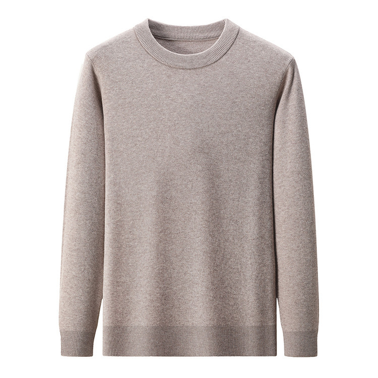 Otoño y invierno nuevo tipo de manga larga nuevo tipo de suéter de punto casual de moda de punto hoodie de cuello redondo simple suéter versátil