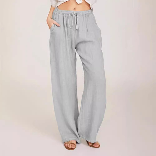 2024 Cross-border European and American Amazon eBay AliExpress Wish Foreign Trade Casual Cotton-Linen Women's Loose Yoga Pants