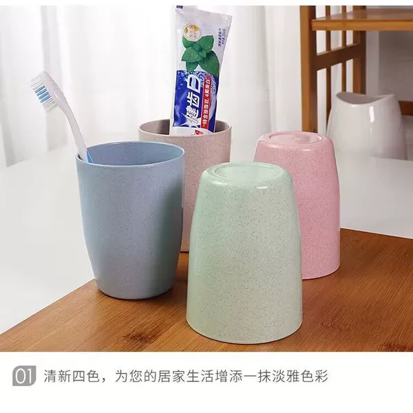 Round Plastic Toothbrush Cup, Couple's Toothbrushing Cup, Creative Household Toothbrush Cup, Simple Wash Cup